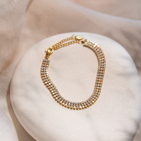Tennis Bracelet 18K Gold Plated