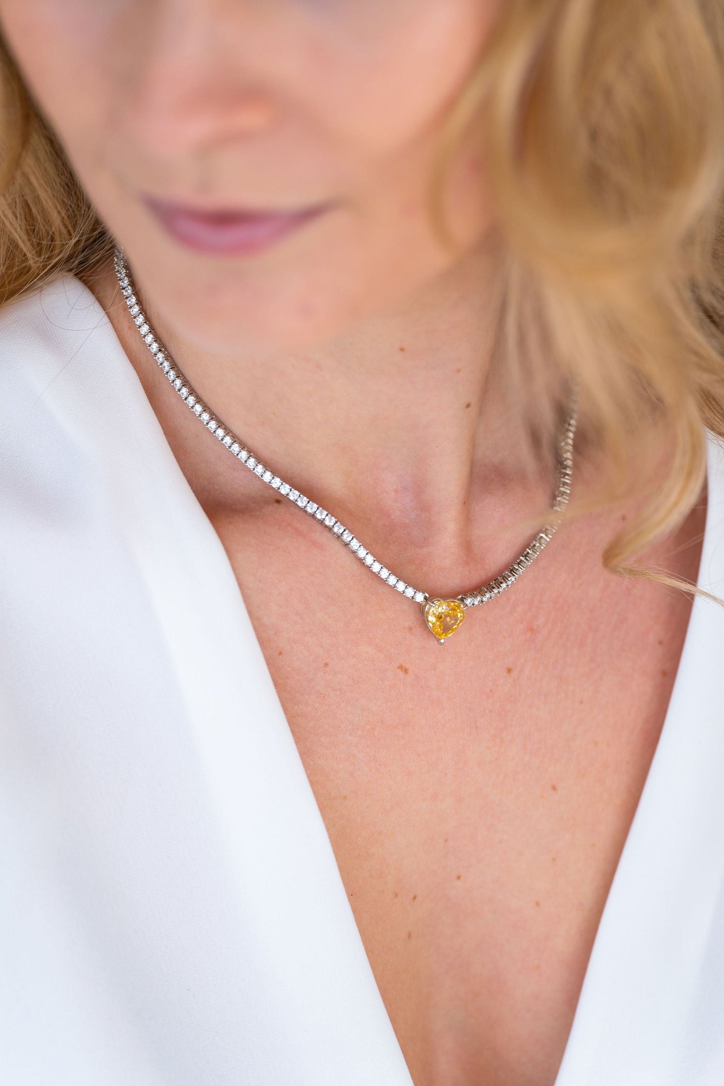 Diamond Heart Tennis Bracelet