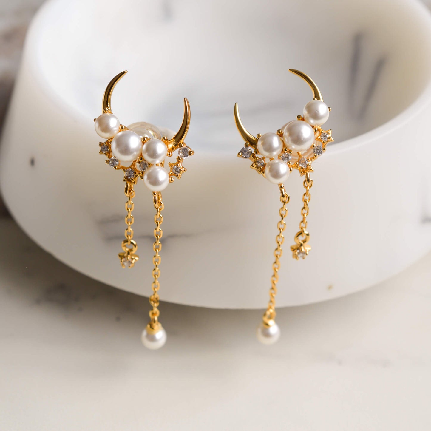 Moon and Shooting Stars Earrings