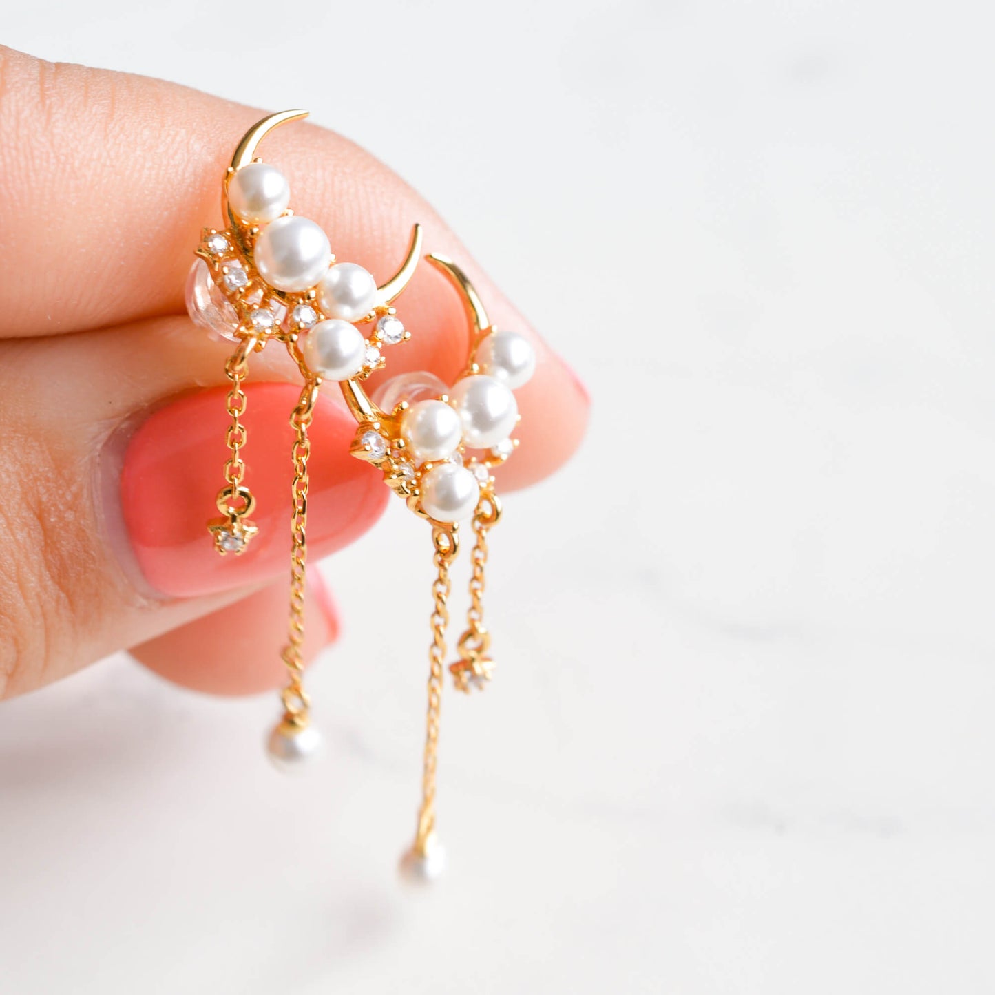 Moon and Shooting Stars Earrings