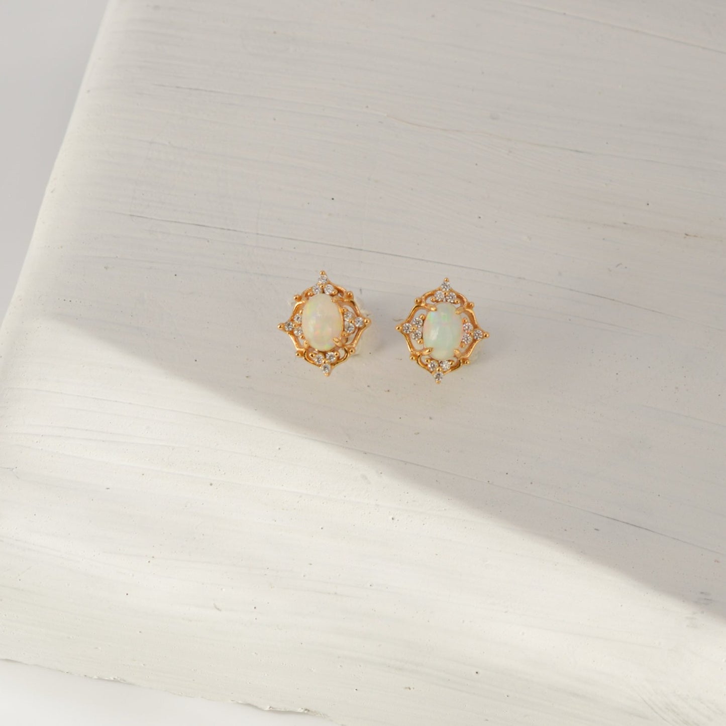 Natural Opal Stud Earrings
