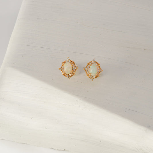 Natural Opal Stud Earrings
