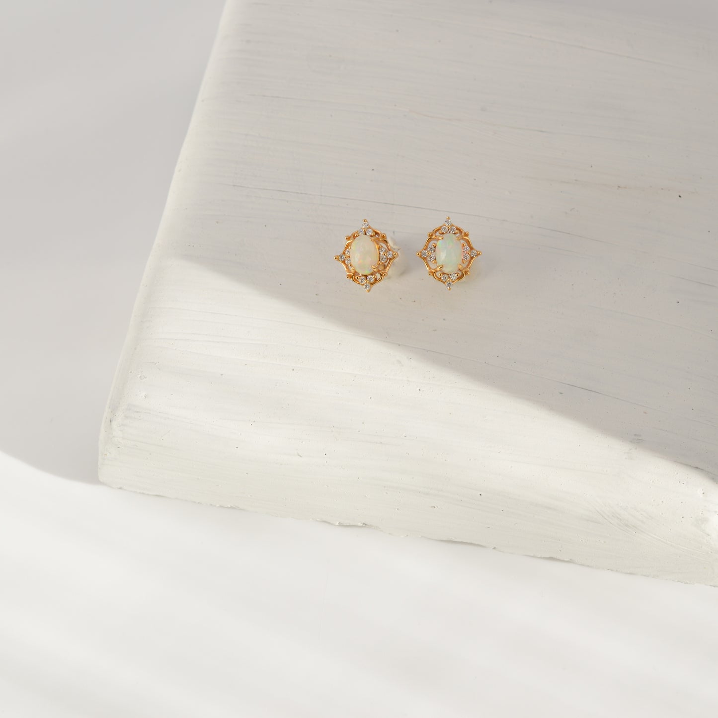 Natural Opal Stud Earrings