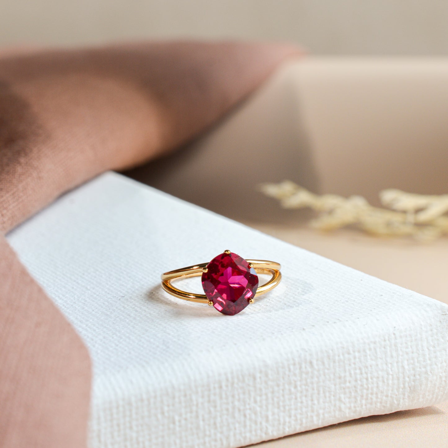 Ruby Necklace / Earrings Gold Vermeil
