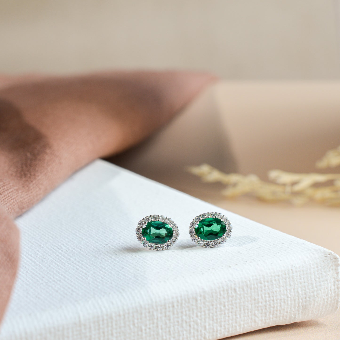 Odessa Emerald Earrings 14K Gold Vermeil