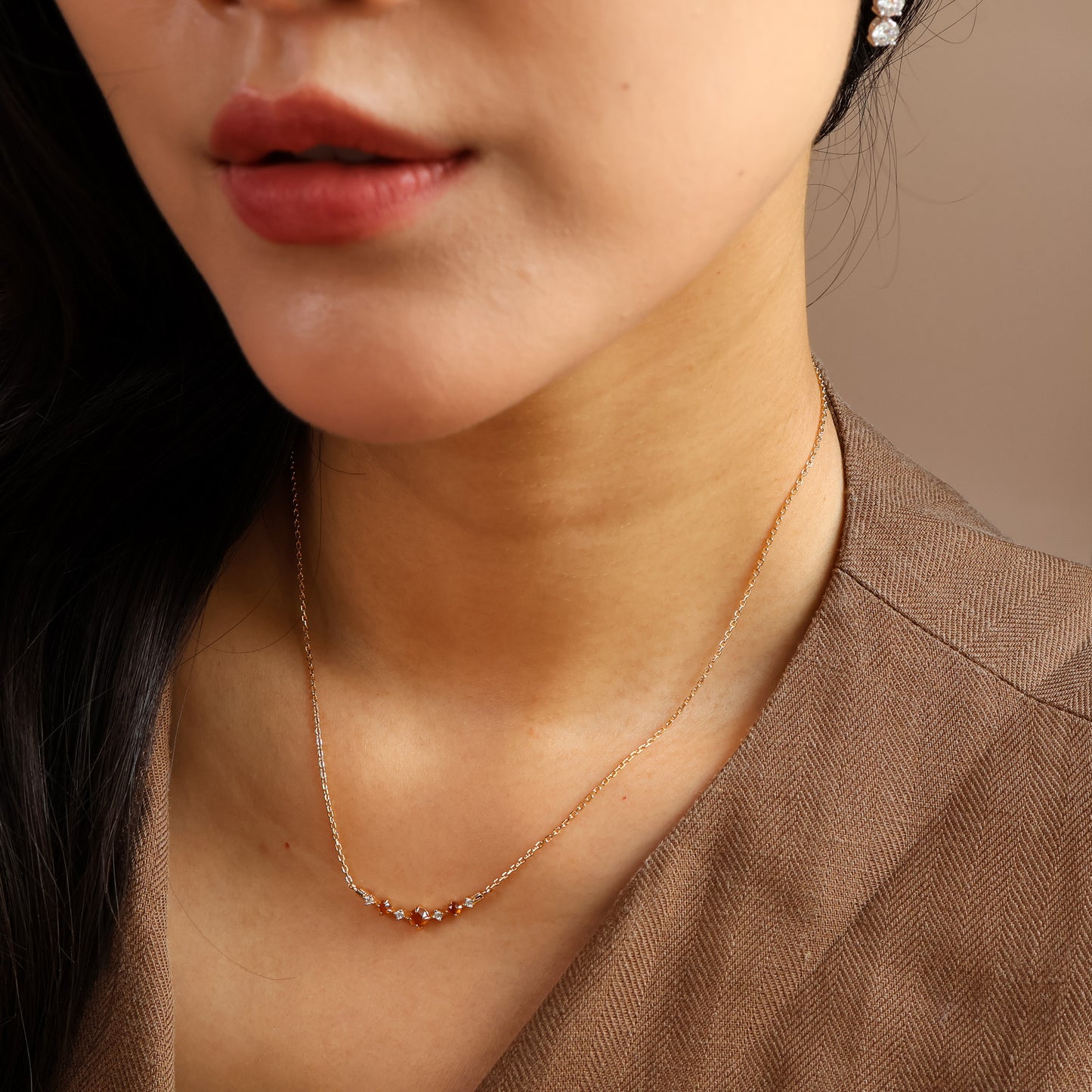 Gracie Natural Garnet Hoop Earrings 14K Gold Vermeil