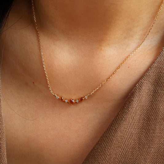 Gracie Natural Garnet Necklace 14K Gold Vermeil