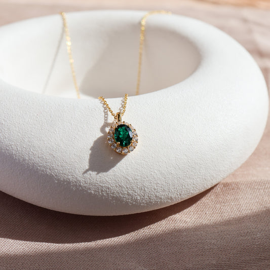 Odessa Emerald Necklace Gold/Silver