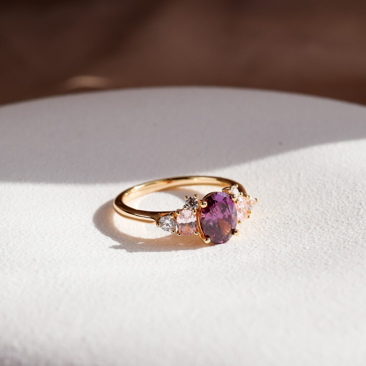 Olivia Amethyst Ring 14K Gold Vermeil