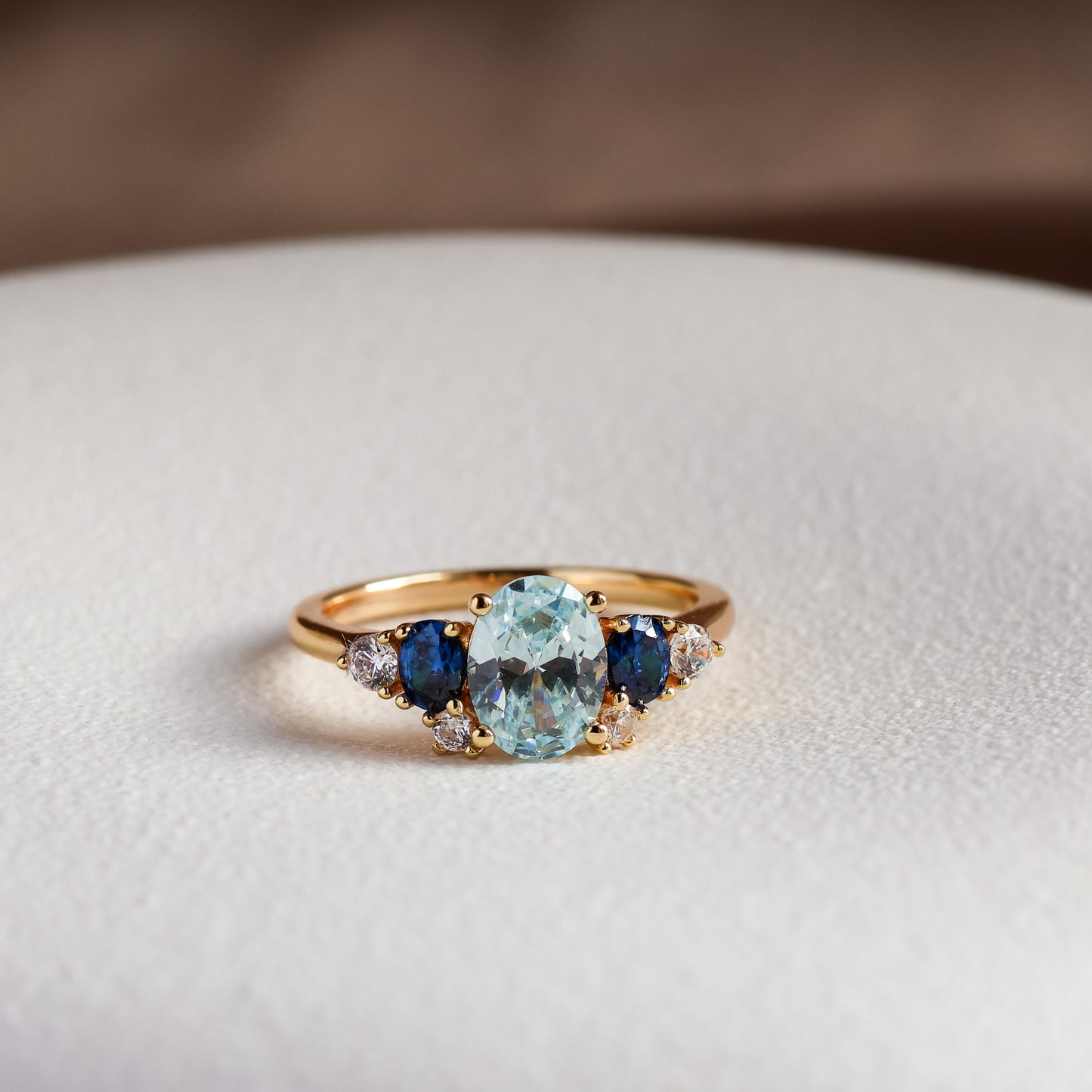 Olivia Aquamarine Ring 14K Gold Vermeil