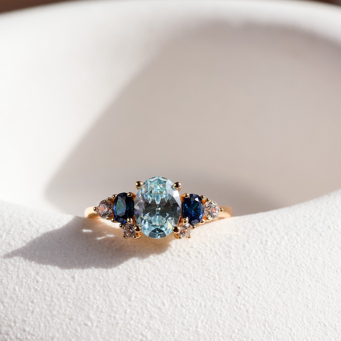 Olivia Aquamarine Ring 14K Gold Vermeil