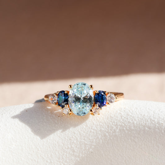 Olivia Aquamarine Ring 14K Gold Vermeil