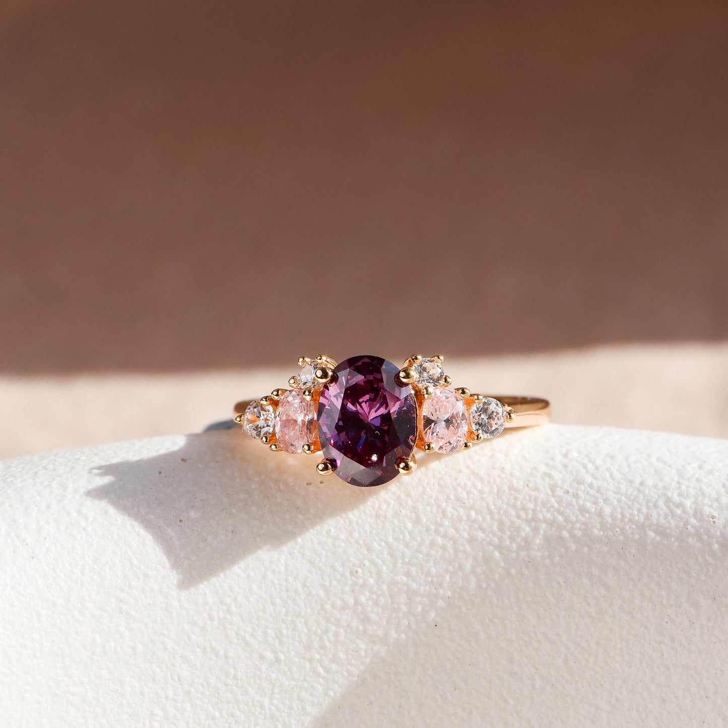 Olivia Amethyst Ring 14K Gold Vermeil