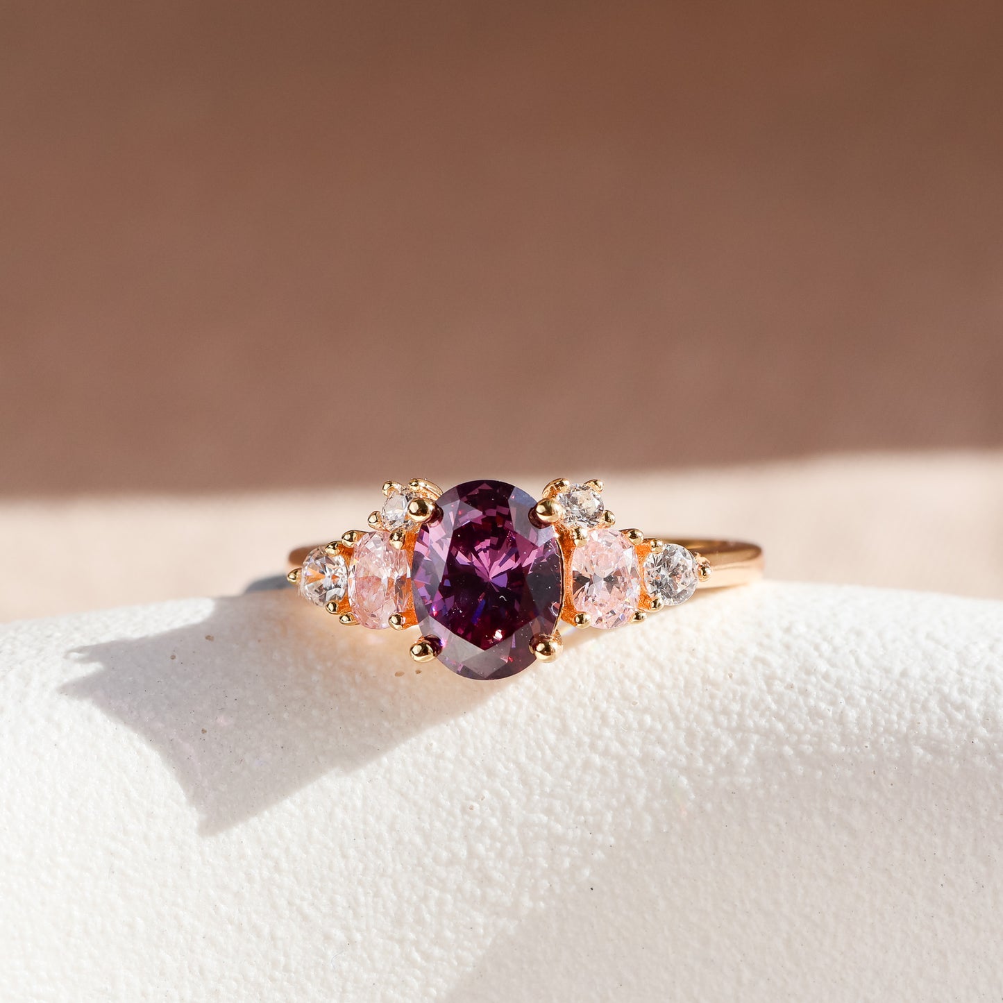 Olivia Amethyst Ring 14K Gold Vermeil