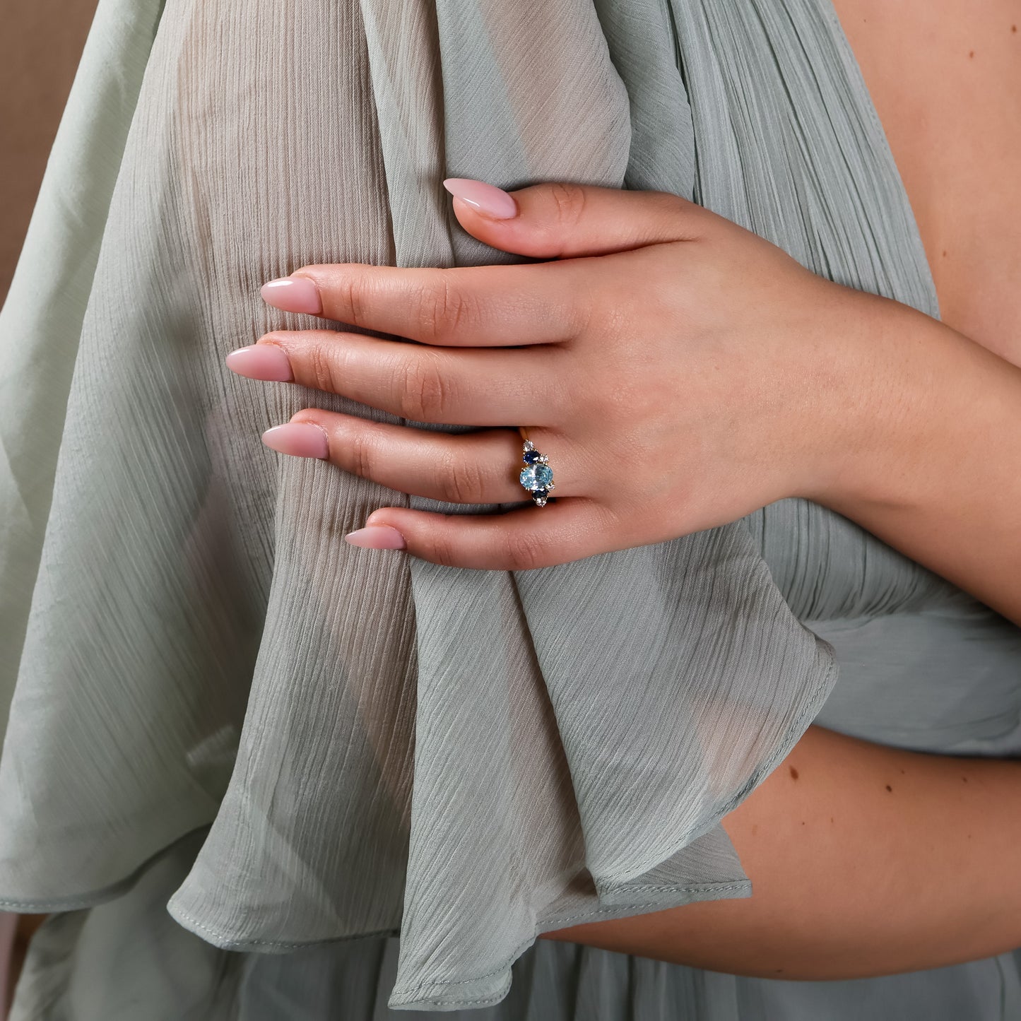 Olivia Aquamarine Ring 14K Gold Vermeil