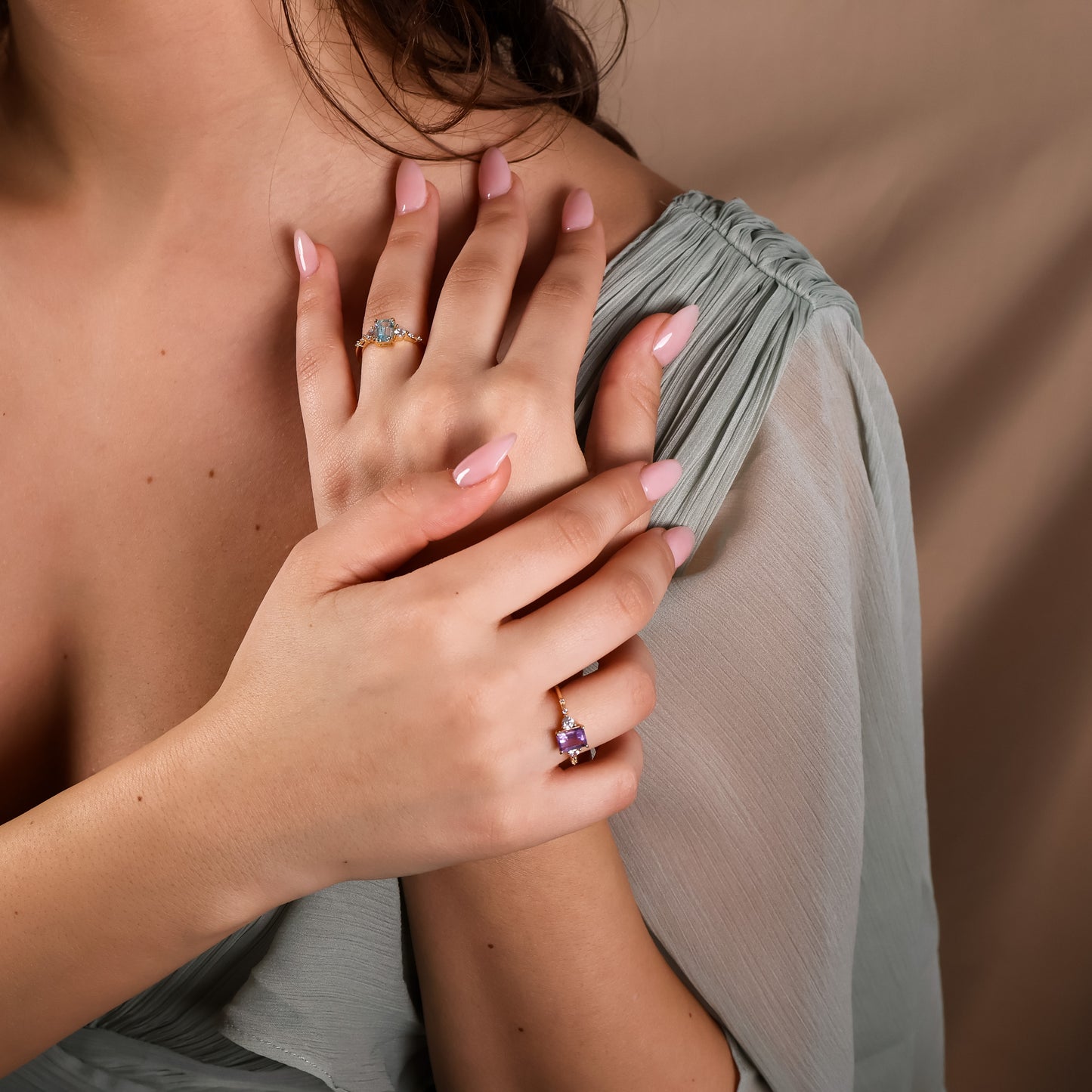 Mira Amethyst Ring 14K Gold Vermeil