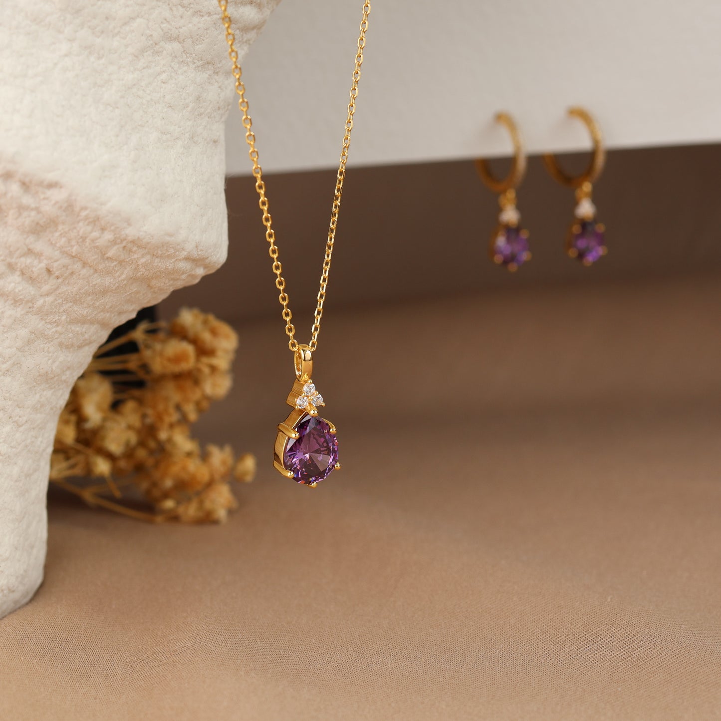Layla Amethyst Necklace 14K Gold Vermeil