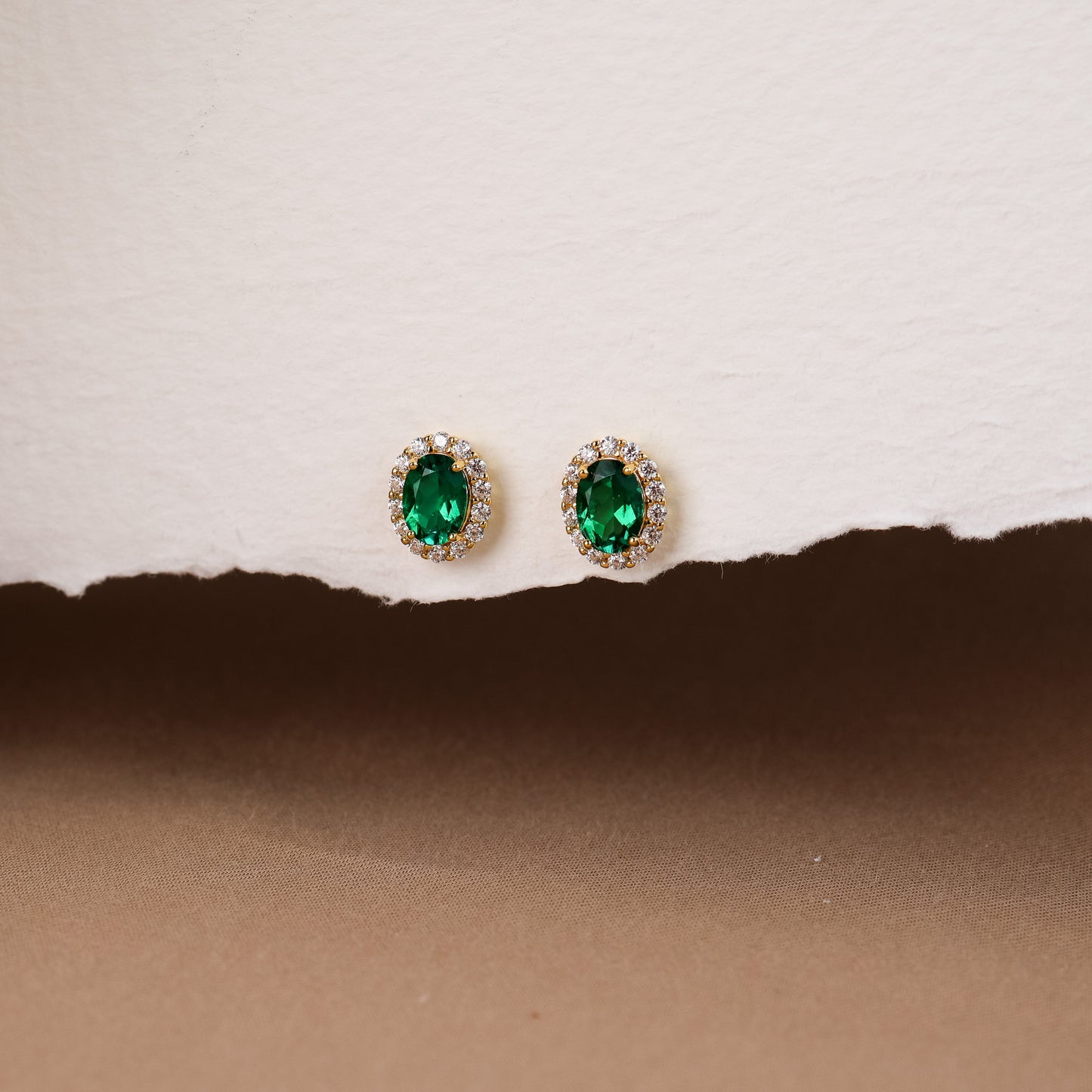 Odessa Emerald Earrings 14K Gold Vermeil