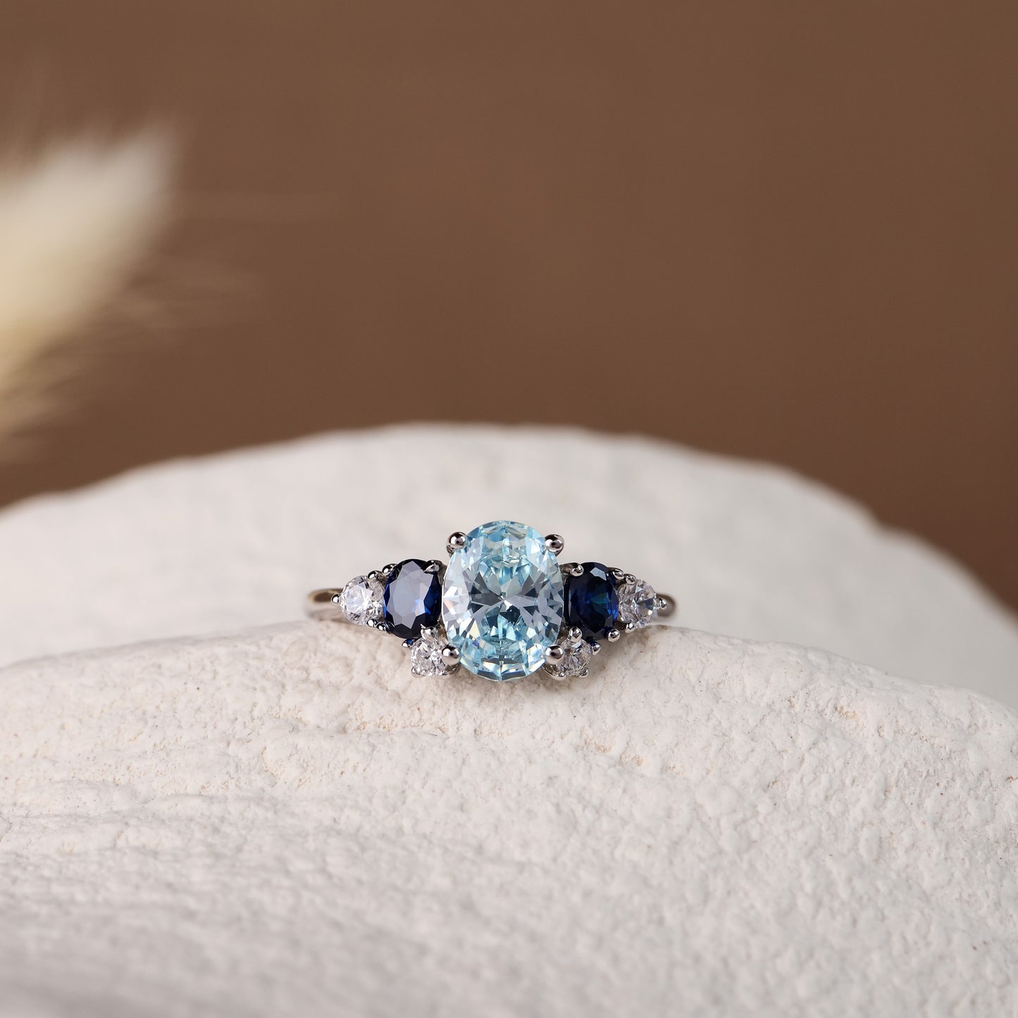 Olivia Aquamarine Ring 14K Gold Vermeil