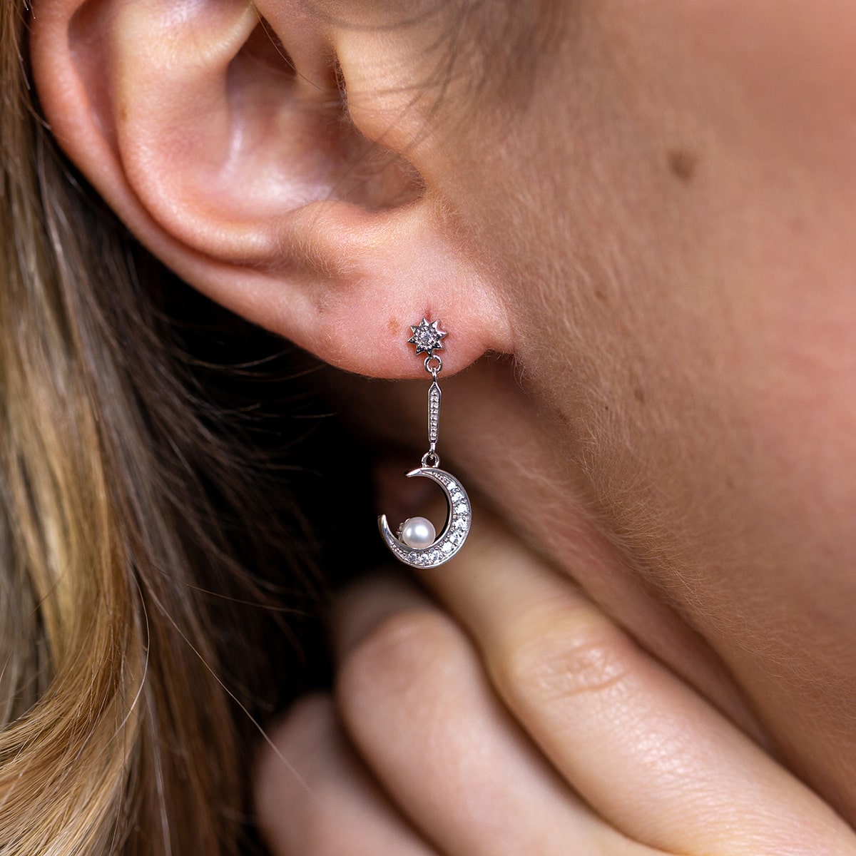 STARLIGHT Blue Topaz Celestial Earrings