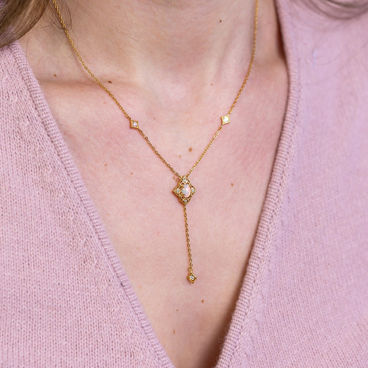 Natural Opal Deco Necklace