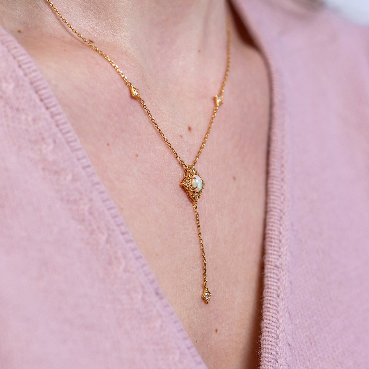 Natural Opal Deco Necklace