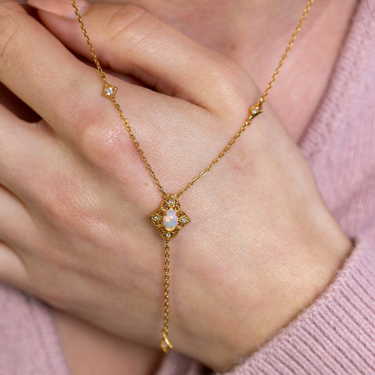 Natural Opal Deco Necklace