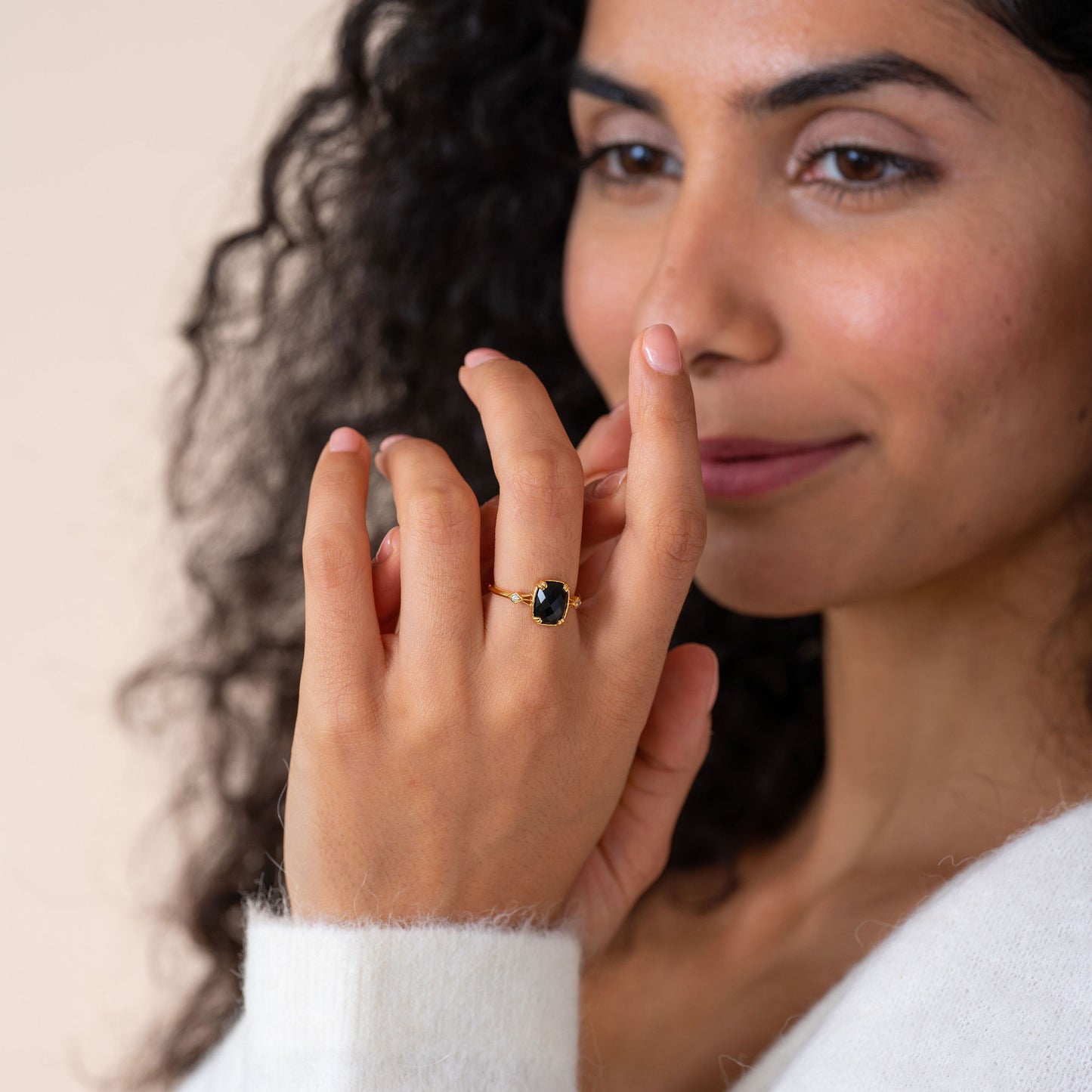 CLEOPATRA Black Onyx Deco Ring