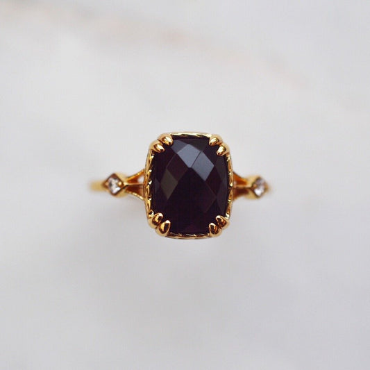 CLEOPATRA Black Onyx Deco Ring