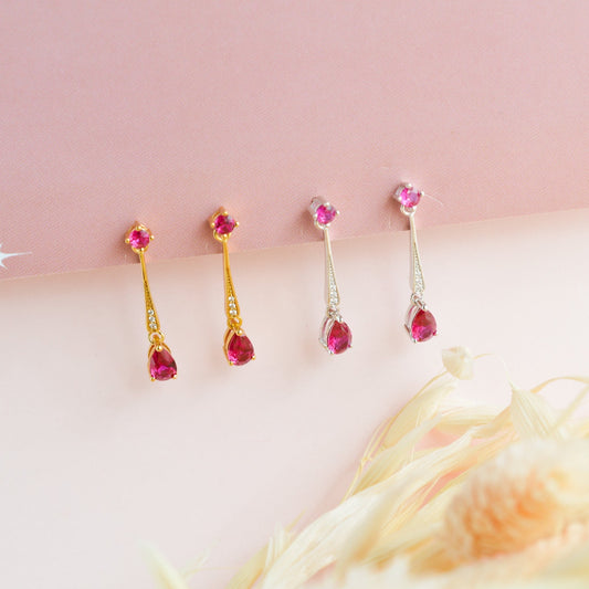 Faye Ruby Drop Earrings