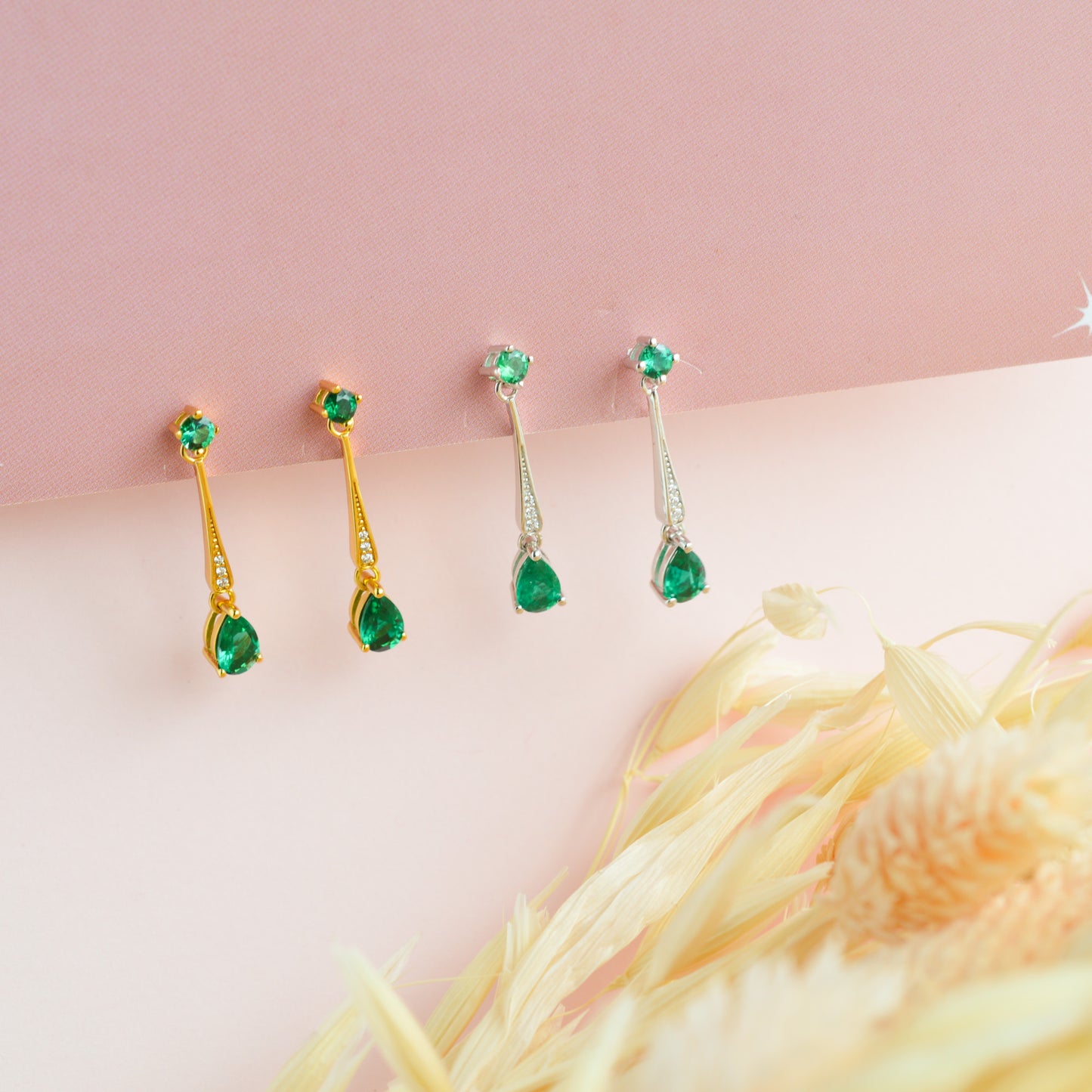 Faye Emerald Drop Earrings