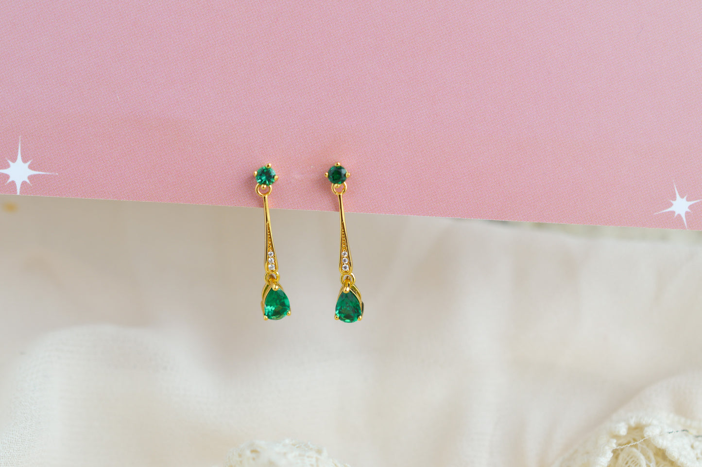 Faye Emerald Drop Earrings