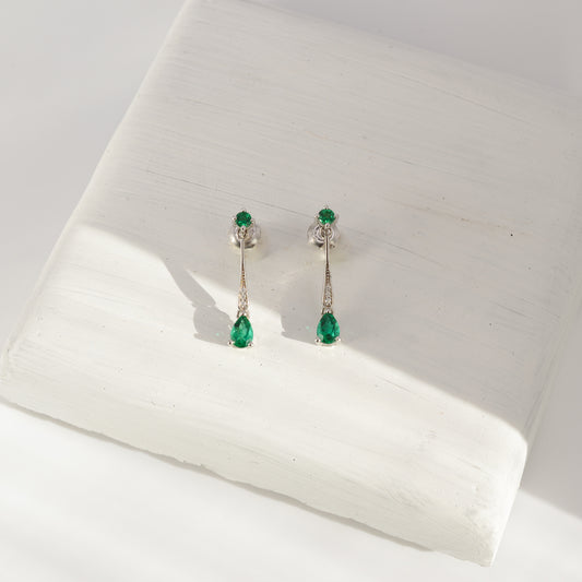 Faye Emerald Drop Earrings
