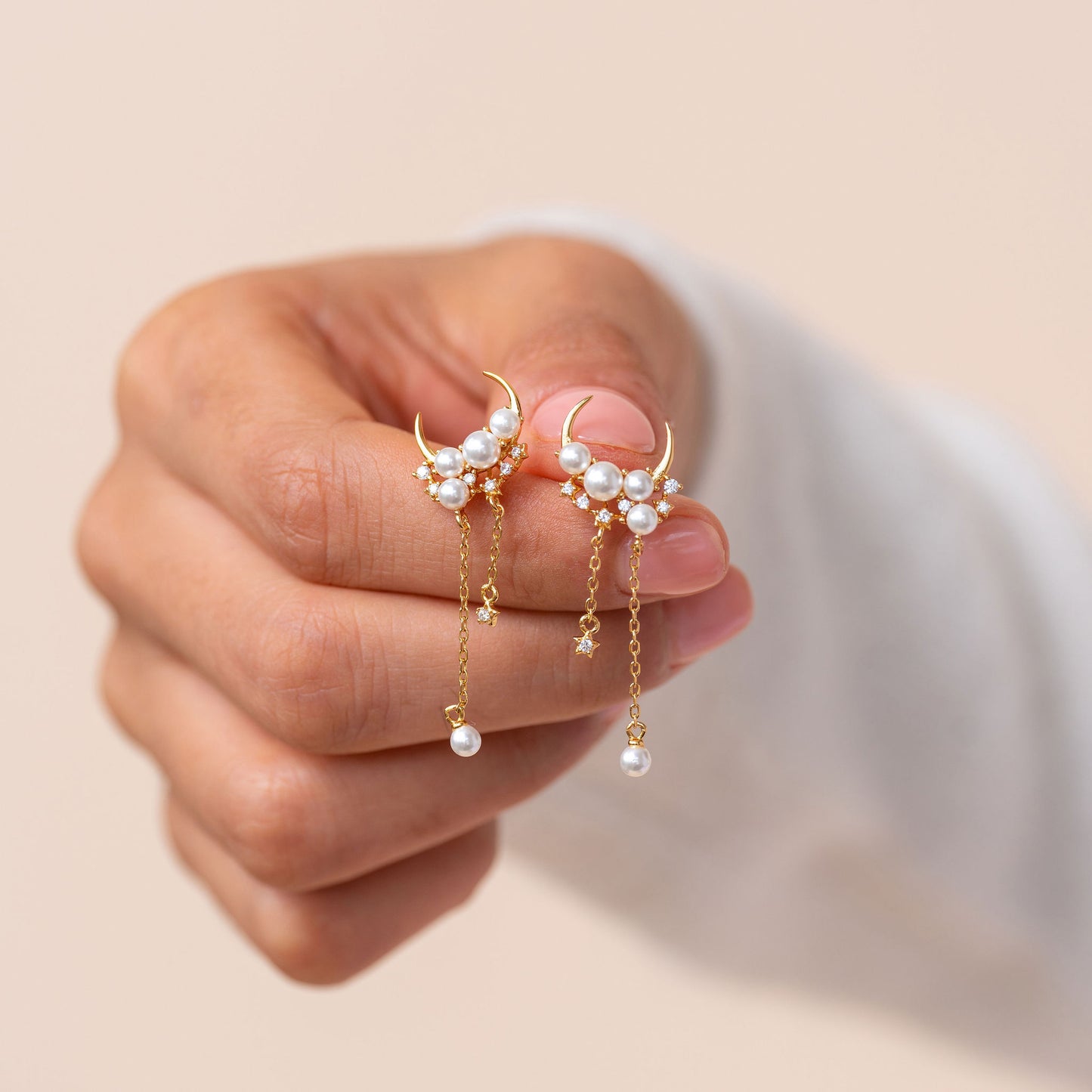 Moon and Shooting Stars Earrings