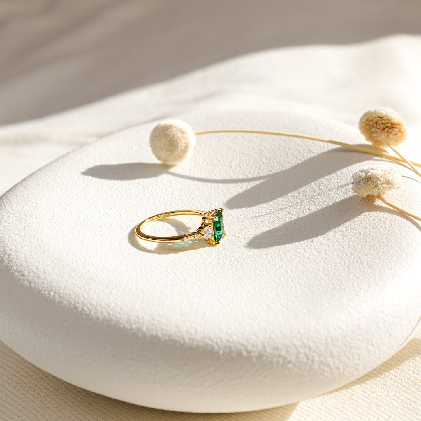 Mira Genuine Emerald Ring (Gold/Silver)