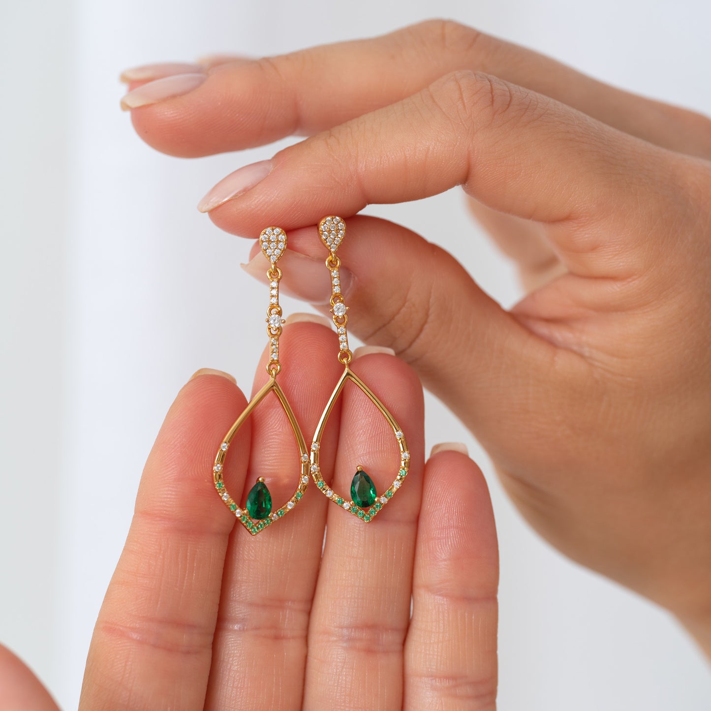 Daphne Green Drop Earrings
