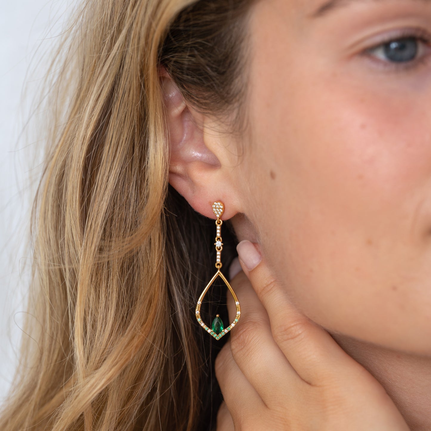 Daphne Green Drop Earrings
