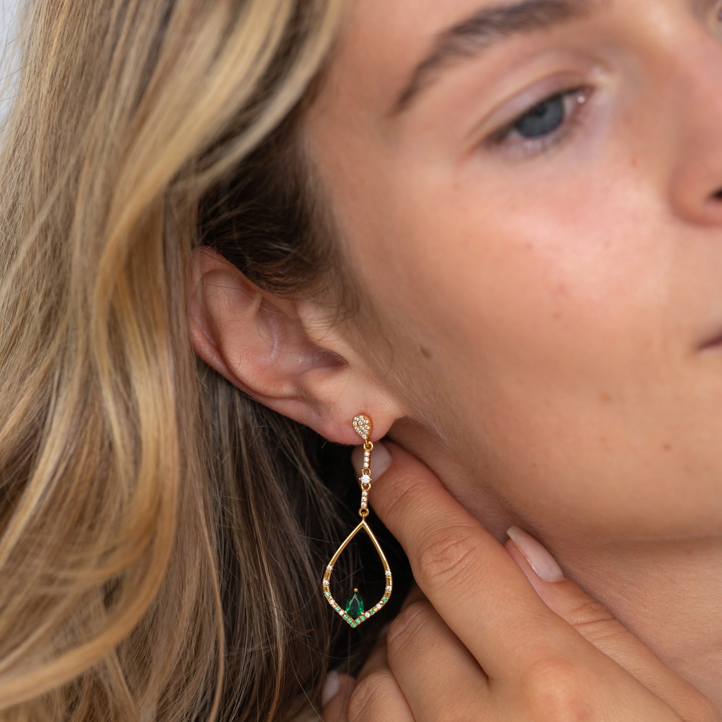 Daphne Green Drop Earrings
