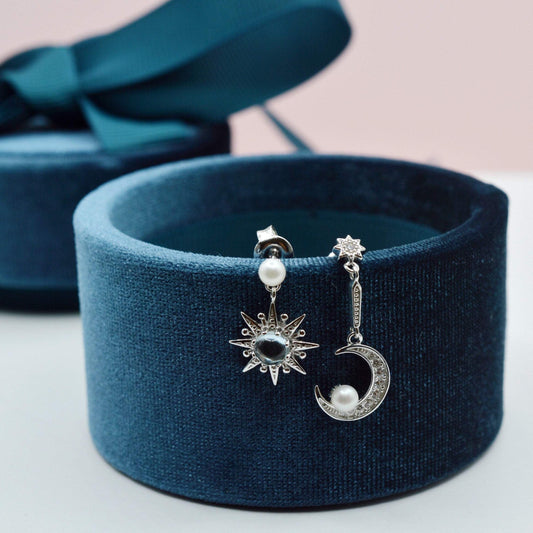 STARLIGHT Blue Topaz Celestial Earrings