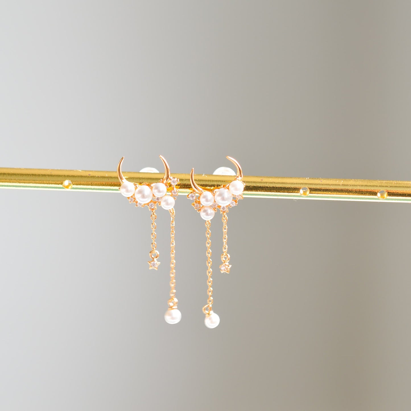 Moon and Shooting Stars Earrings